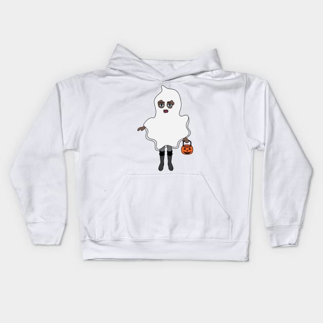 Ghost Halloween Trick or Treat Sticker 3 Kids Hoodie by PLLDesigns